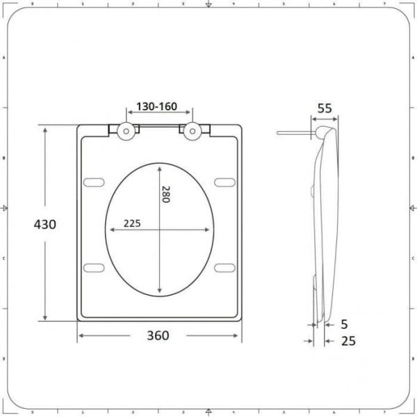 Abattant WC Duroplast Halwell Déclipsable - Dimension