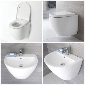Ensemble lavabo suspendu et pack WC