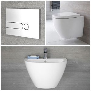 Ensemble lavabo suspendu et pack WC
