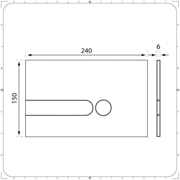 Plaque de déclenchement carrée – Chrome satiné - Dimension