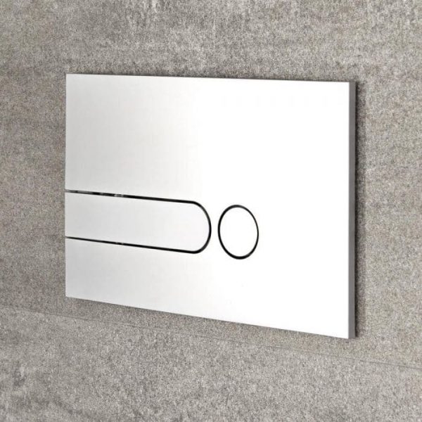 Plaque de déclenchement carrée – Chrome satiné - Exposition