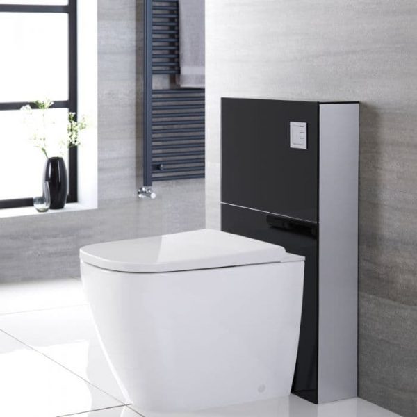 WC japonais Hirayu à poser avec meuble - 50 cm - Noir - Saru - Abattant