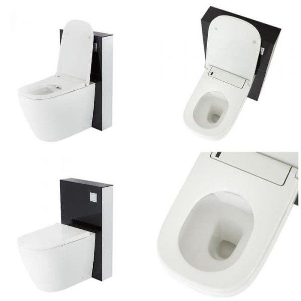 WC japonais Hirayu à poser avec meuble - 50 cm - Noir - Saru - Modele