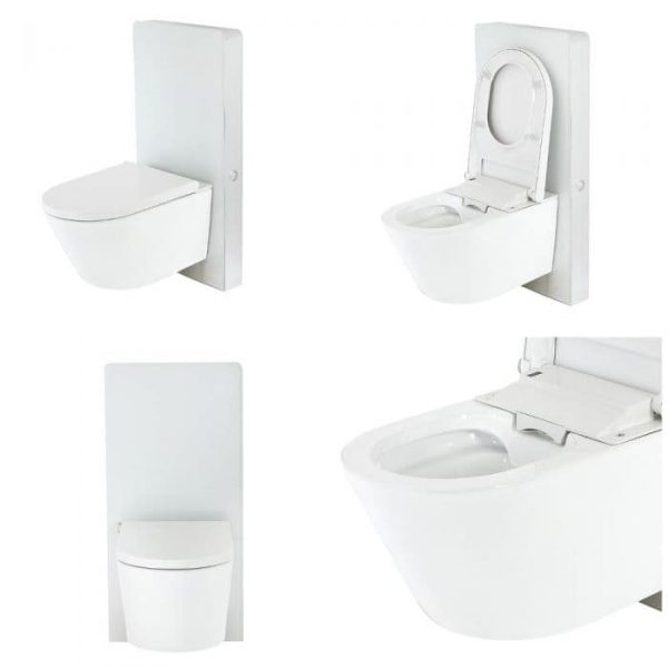 WC japonais Hirayu avec meuble - 50 cm - Blanc - Saru - Eléments