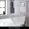 WC suspendu sans bride avec bâti support haut – Blanc